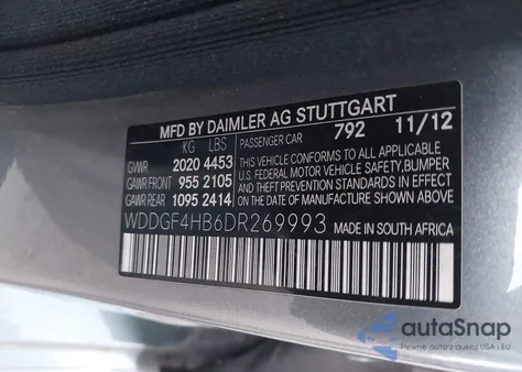 2013 Mercedes-Benz C 250 Sport из США, поврежденный, VIN WDDGF4HB6DR269993